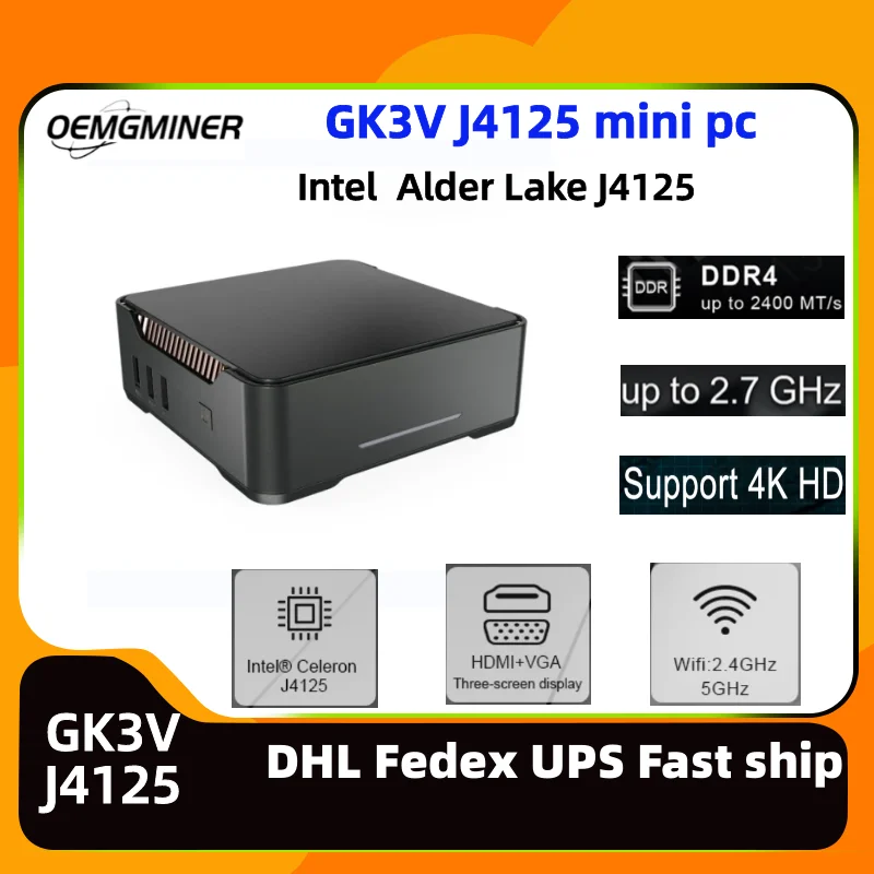  J4125 ̴ PC, ũ, Ȩ ǽ ӿ, ̴ ǽ ǻ,  GK3V, 8GB, 256GB, DDR4 , 4K HD, vga, WIFI5, BT4.2